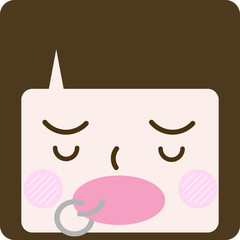 表情　顔　四角アイコン　ベクター　カラー