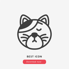 wounded cat icon vector