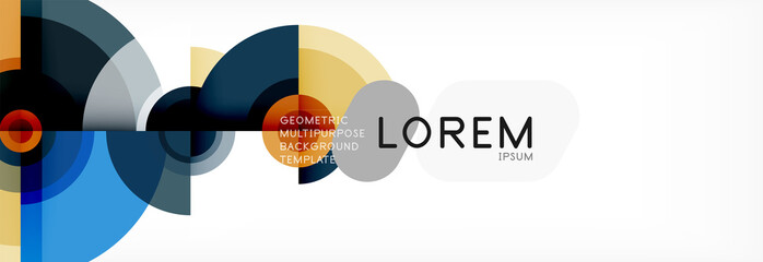 Flying circles geometric abstract background