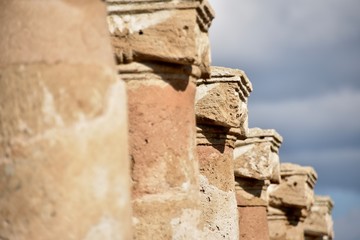 Ionic Colonnade Close-up, Center Focus, Paphos, Cyprus