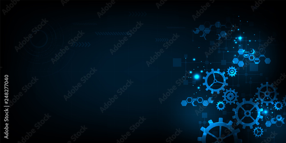 Poster vector background technology in the concept of mechanical.