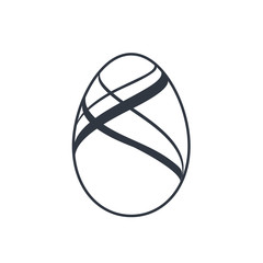 Easter egg icon. Black egg sign, isolated white background. Simple design, decoration Happy Easter. Holiday decorative element. Cute pattern ornament celebration. Spring symbol. Vector illustration