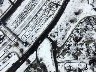 Kiev at winter time (drone image). 