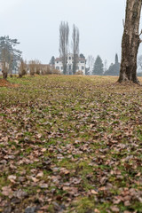 Snow time. Montegnacco, the first snowflakes carried by the wind. Among historic mansions and ancient churches