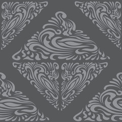 Abstract Pattern in Oriental Style. Elegant pattern of flowing lines. The idea of packaging, tiles, wallpaper, textiles. Handmade.