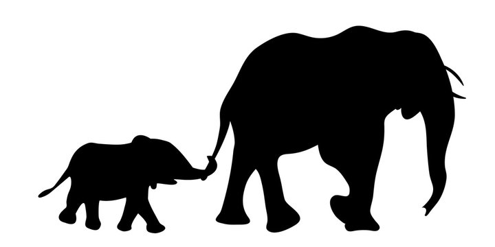 baby elephant head silhouette