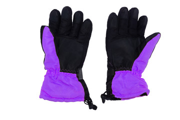 Two yellow work gloves isolated on white background