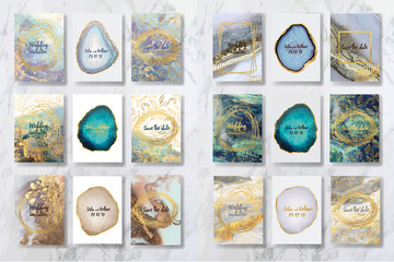  liquid marble with gold. flyer, business card, flyer, brochure, poster, for printing. trend vector