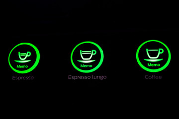 buttons on the coffee machine