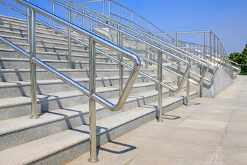 Stainless steel handrails and steps