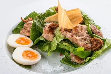 Caesar salad with chicken and Romaine salad