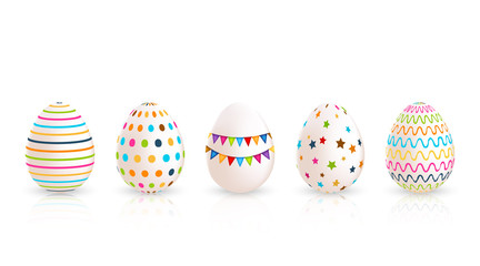 Colorful Easter eggs set. Vector illustration