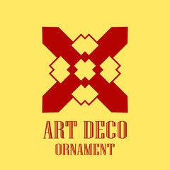 Geometric ornamental retro vintage art deco logo for design and decoration. Vintage retro ornamental deco art design. Retro art for beautiful design.