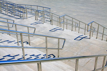 Naklejka premium Stainless steel handrails and steps