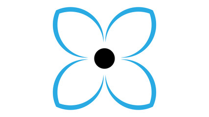 Flower logo vector design. Flower icon. Four petals flower