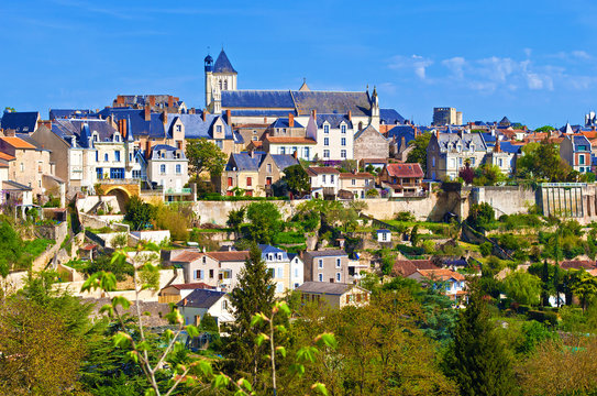 View on a small town of Thouars