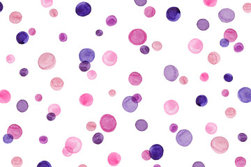 Watercolor Dots On White Background