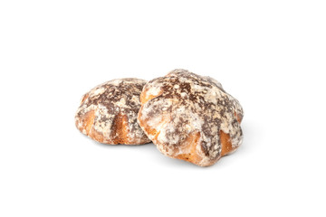 Traditional russian gingerbread isolated on white background.