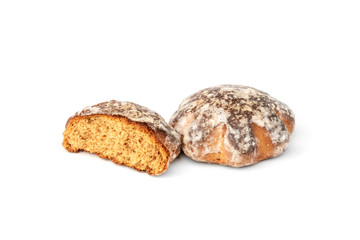 Traditional russian gingerbread isolated on white background.