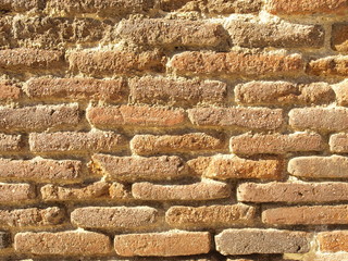 Old vintage red brick wall texture background