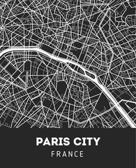 city map of Paris with well organized separated layers. 