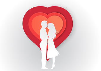 Happy Valentines Day illustration. Romantic  on real heart background. illustration