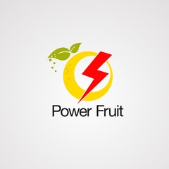 power fruit logo vector,icon, template and element