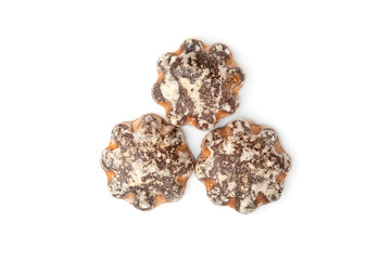 Traditional russian gingerbread isolated on white background.