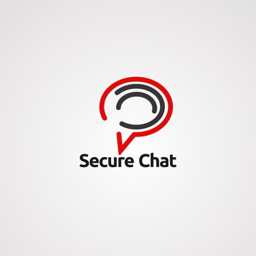 secure chat logo vector, icon, element, and template