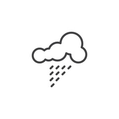 Cloud and rain drops line icon. linear style sign for mobile concept and web design. Rainy cloud outline vector icon. Weather symbol, logo illustration. Pixel perfect vector graphics