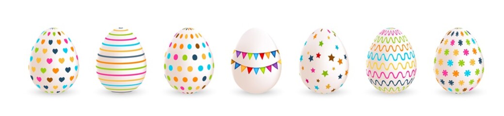 Colorful Easter eggs set. Vector illustration