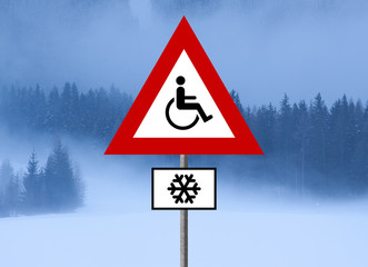 Verkehrszeichen. Behinderung.