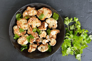 Vegetarian food. Fried cauliflower