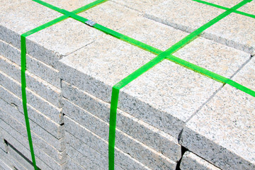 marble stone plank in a construction site