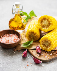 Boiled corn cob