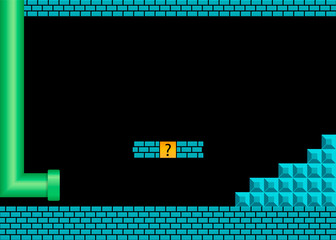 Old video game. retro style Background. Vector illustration.