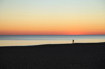 Ocean sunset near Cadiz in Andalusia, Spain