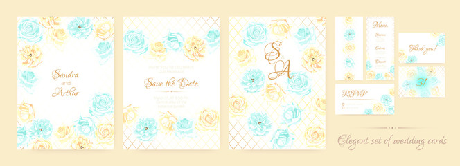 Wedding Invite in Vintage Style.