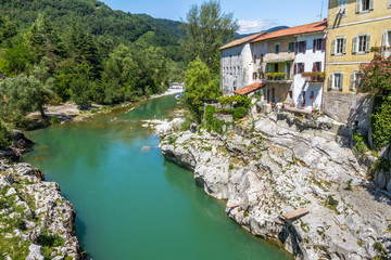 Fototapeta na wymiar Fiume Isonzo, Slovenia