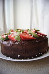 Homemade Chocolate Strawberry Cake