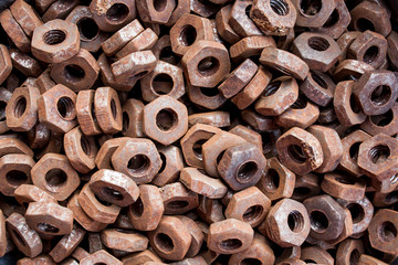 Steel rusted nut bolt