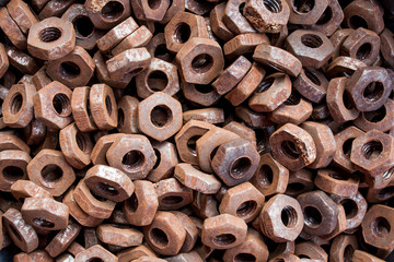 steel rusted nuts