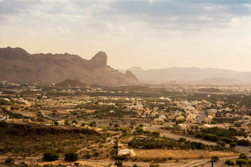 The village of Al Hamra seen from high (Oman)