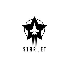 Obraz premium Star and Jet Combination Logo.