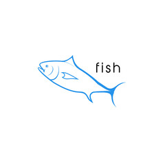 Fish Line Style Vector.