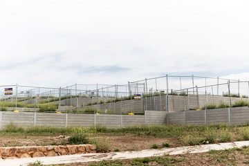 Multiple blocks of land stacked on one another.