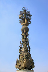 phoenix sculpture in a park, tangshan city, hebei province, China