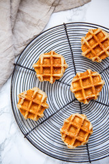 Sweet Homemade Belgian Waffle with Berry and vegan oat milk