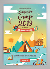 Summer camp poster layout