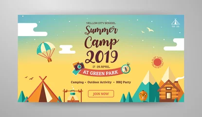 Foto op Plexiglas Summer camp banner layout © Chanut-is